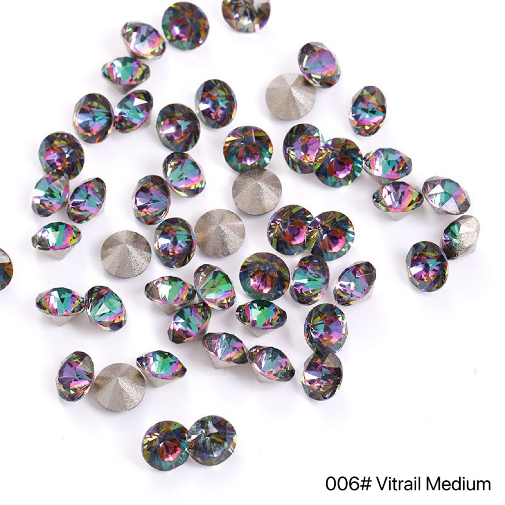 10Pcs Diamond Round Cone Rhinestone