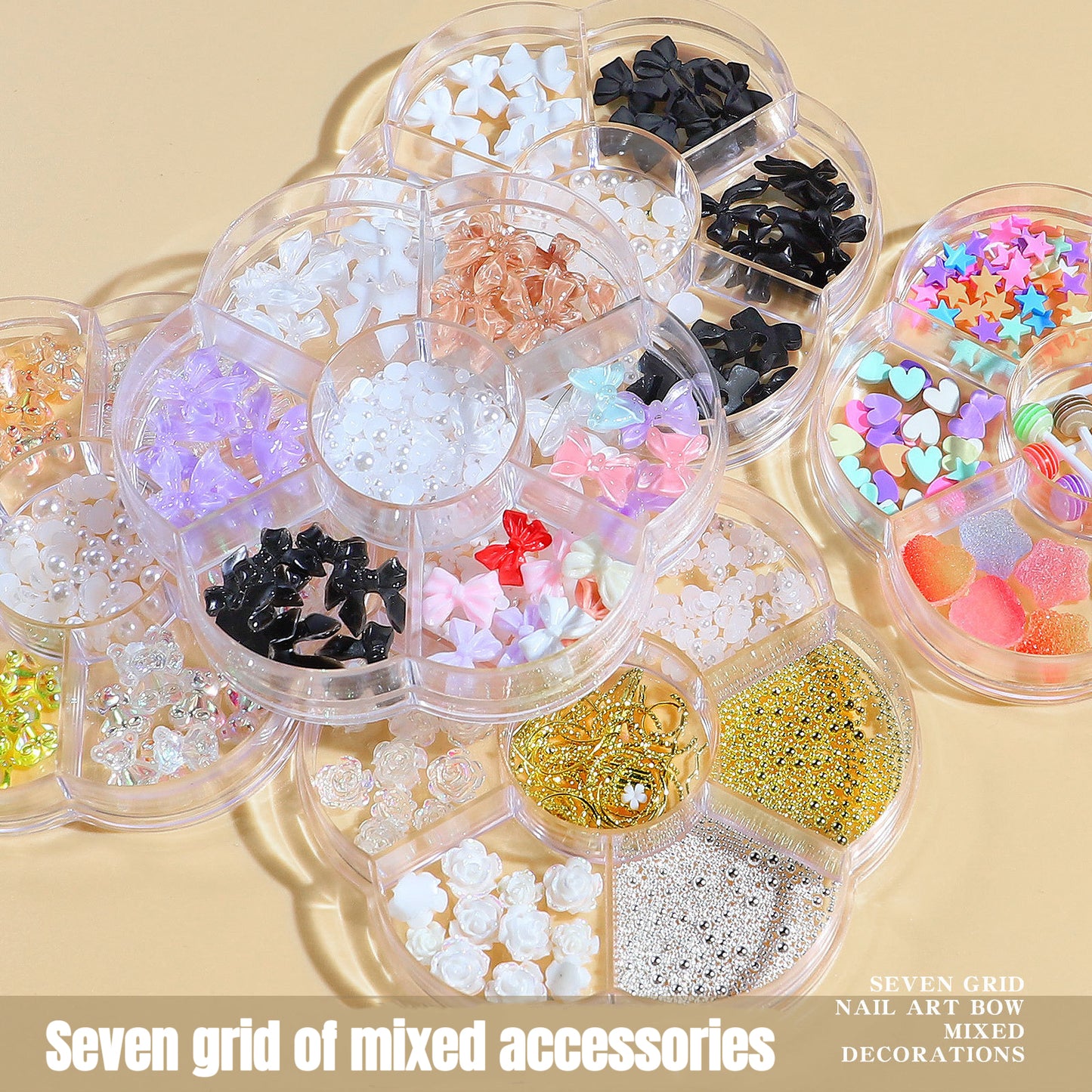 Nail Art Decorative Art Professional Seven Grid Of Mixed Accessories