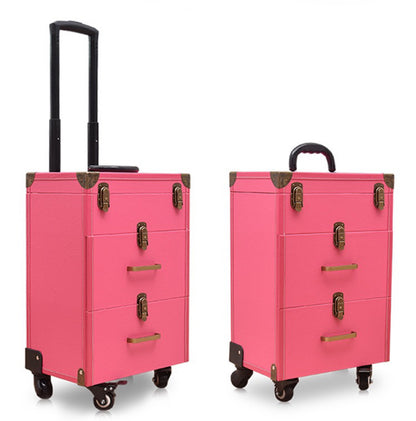 Rolling Luggage Makeup Kit Beauty Suitcase