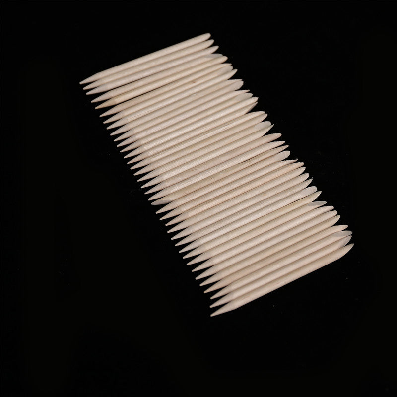 100Pcs Nail Cuticle Pusher Wooden Design Drawing Painting Stick