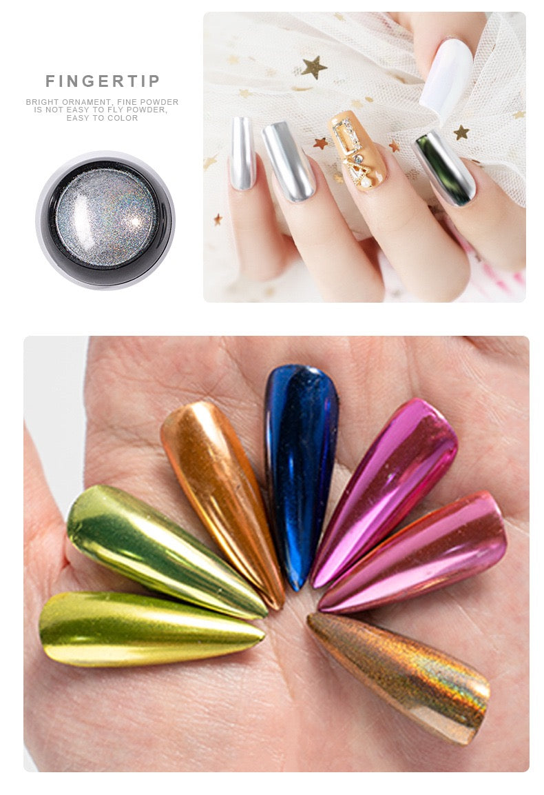 Nail Glitter Powder Holographics Laser Aurora Solid Mirror